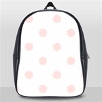 Polka Dots - Misty Rose Pink on White School Bag (Large)