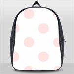 Polka Dots - Misty Rose Pink on White School Bag (XL)