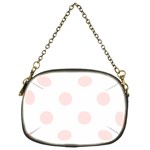 Polka Dots - Misty Rose Pink on White Chain Purse (Two Sides)