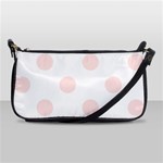 Polka Dots - Misty Rose Pink on White Shoulder Clutch Bag