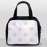 Polka Dots - Misty Rose Pink on White Classic Handbag (Two Sides)