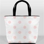 Polka Dots - Misty Rose Pink on White Bucket Bag