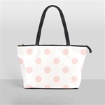 Polka Dots - Misty Rose Pink on White Classic Shoulder Handbag (One Side)