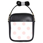 Polka Dots - Misty Rose Pink on White Girls Sling Bag