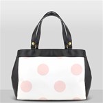 Polka Dots - Misty Rose Pink on White Oversize Office Handbag (One Side)