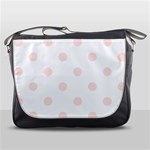 Polka Dots - Misty Rose Pink on White Messenger Bag