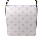 Polka Dots - Misty Rose Pink on White Flap Closure Messenger Bag (L)