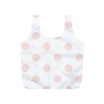 Polka Dots - Misty Rose Pink on White Full Print Recycle Bag (S)