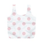 Polka Dots - Pale Pink on White Full Print Recycle Bag (M)