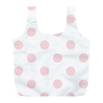 Polka Dots - Pale Pink on White Full Print Recycle Bag (L)