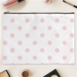 Polka Dots - Pale Pink on White Cosmetic Bag (XXXL)