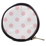 Polka Dots - Pale Pink on White Mini Makeup Bag