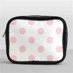 Polka Dots - Pale Pink on White Mini Toiletries Bag (One Side)