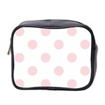 Polka Dots - Pale Pink on White Mini Toiletries Bag (Two Sides)