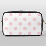 Polka Dots - Pale Pink on White Toiletries Bag (One Side)