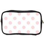 Polka Dots - Pale Pink on White Toiletries Bag (Two Sides)