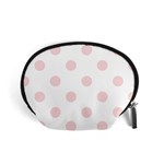 Polka Dots - Pale Pink on White Accessory Pouch (Small)