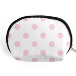 Polka Dots - Pale Pink on White Accessory Pouch (Medium)