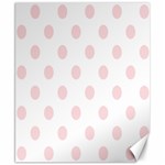 Polka Dots - Pale Pink on White Canvas 8  x 10 