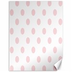 Polka Dots - Pale Pink on White Canvas 12  x 16 