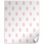 Polka Dots - Pale Pink on White Canvas 16  x 20 