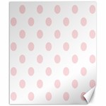 Polka Dots - Pale Pink on White Canvas 20  x 24 