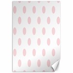 Polka Dots - Pale Pink on White Canvas 20  x 30 