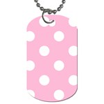 Polka Dots - White on Cotton Candy Pink Dog Tag (Two Sides)