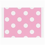 Polka Dots - White on Cotton Candy Pink Large Glasses Cloth