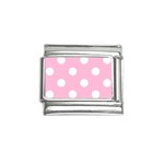 Polka Dots - White on Cotton Candy Pink Italian Charm (9mm)