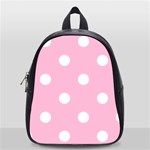 Polka Dots - White on Cotton Candy Pink School Bag (Small)