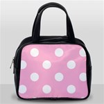 Polka Dots - White on Cotton Candy Pink Classic Handbag (One Side)