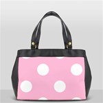 Polka Dots - White on Cotton Candy Pink Oversize Office Handbag (One Side)