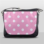 Polka Dots - White on Cotton Candy Pink Messenger Bag