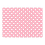 Polka Dots - White on Cherry Blossom Pink Double Sided Flano Blanket (Mini)