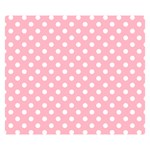 Polka Dots - White on Cherry Blossom Pink Double Sided Flano Blanket (Small)