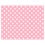 Polka Dots - White on Cherry Blossom Pink Double Sided Flano Blanket (Medium)