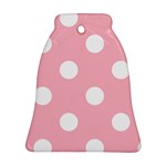 Polka Dots - White on Cherry Blossom Pink Bell Ornament (Two Sides)