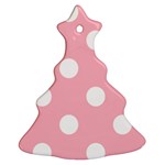 Polka Dots - White on Cherry Blossom Pink Ornament (Christmas Tree)