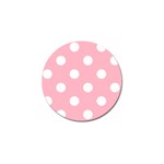 Polka Dots - White on Cherry Blossom Pink Golf Ball Marker