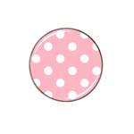 Polka Dots - White on Cherry Blossom Pink Hat Clip Ball Marker (10 pack)