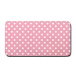 Polka Dots - White on Cherry Blossom Pink Medium Bar Mat