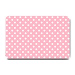 Polka Dots - White on Cherry Blossom Pink Small Doormat