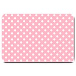 Polka Dots - White on Cherry Blossom Pink Large Doormat