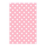 Polka Dots - White on Cherry Blossom Pink Shower Curtain 48  x 72  (Small)