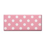 Polka Dots - White on Cherry Blossom Pink Hand Towel