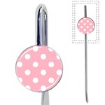 Polka Dots - White on Cherry Blossom Pink Book Mark