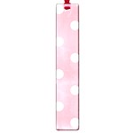 Polka Dots - White on Cherry Blossom Pink Large Book Mark