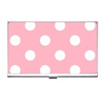 Polka Dots - White on Cherry Blossom Pink Business Card Holder