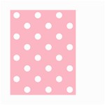 Polka Dots - White on Cherry Blossom Pink Small Garden Flag (Two Sides)